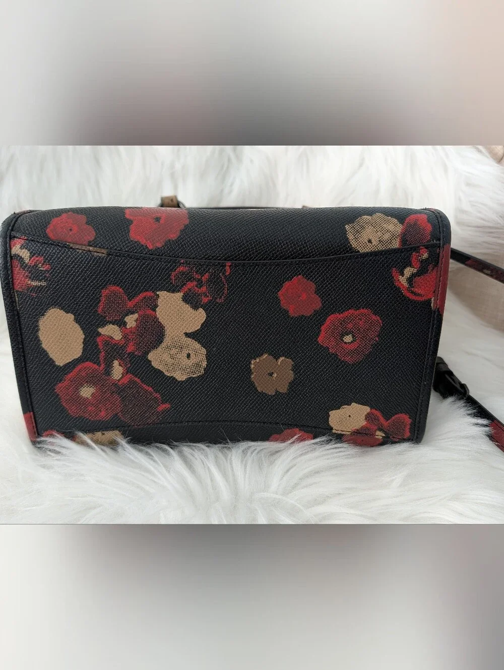 Coach Floral Print Mini Satchel hand Bag/ CrossBody Bag Came With Dirt Cover Bag